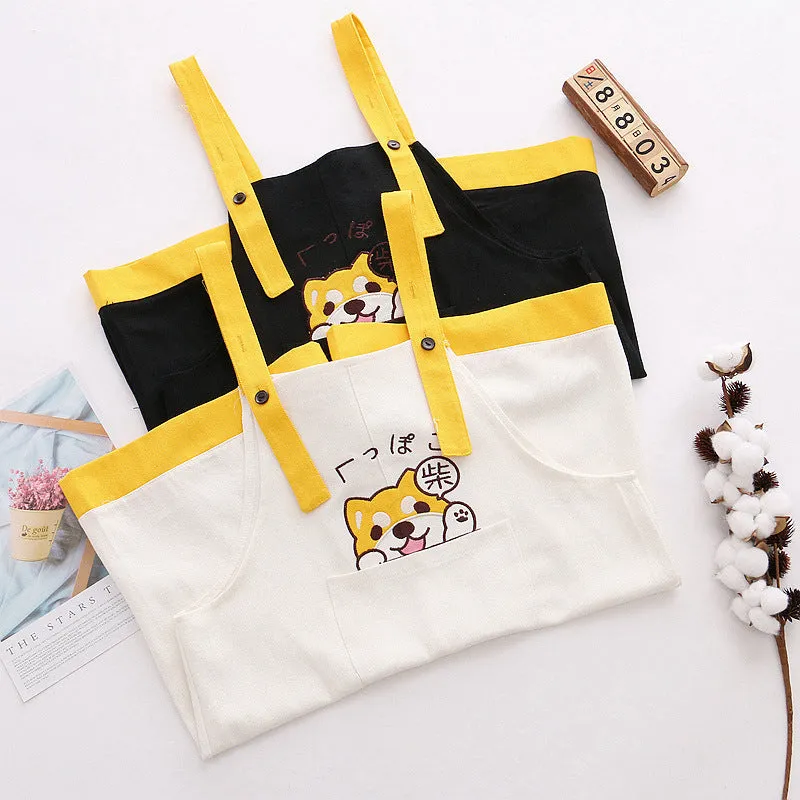CARTOON SHIBA INU EMBROIDERED SLING SHORTS UB2496