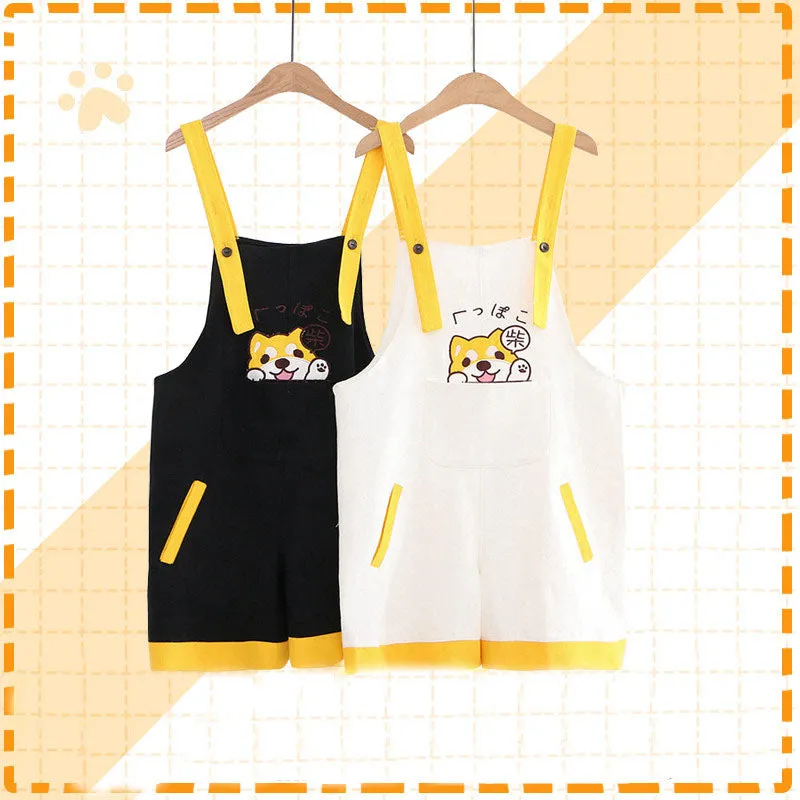 CARTOON SHIBA INU EMBROIDERED SLING SHORTS UB2496