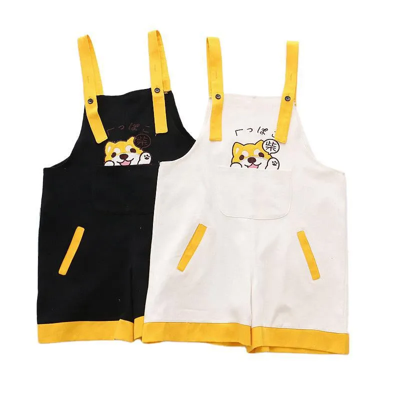 CARTOON SHIBA INU EMBROIDERED SLING SHORTS UB2496