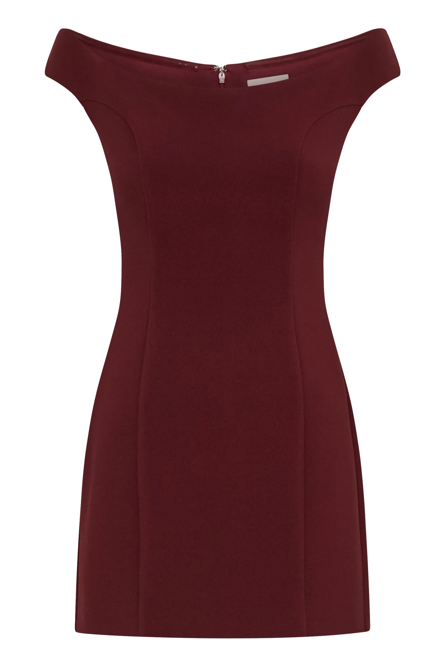 Cassidy Crepe Off Shoulder Mini Dress - Merlot