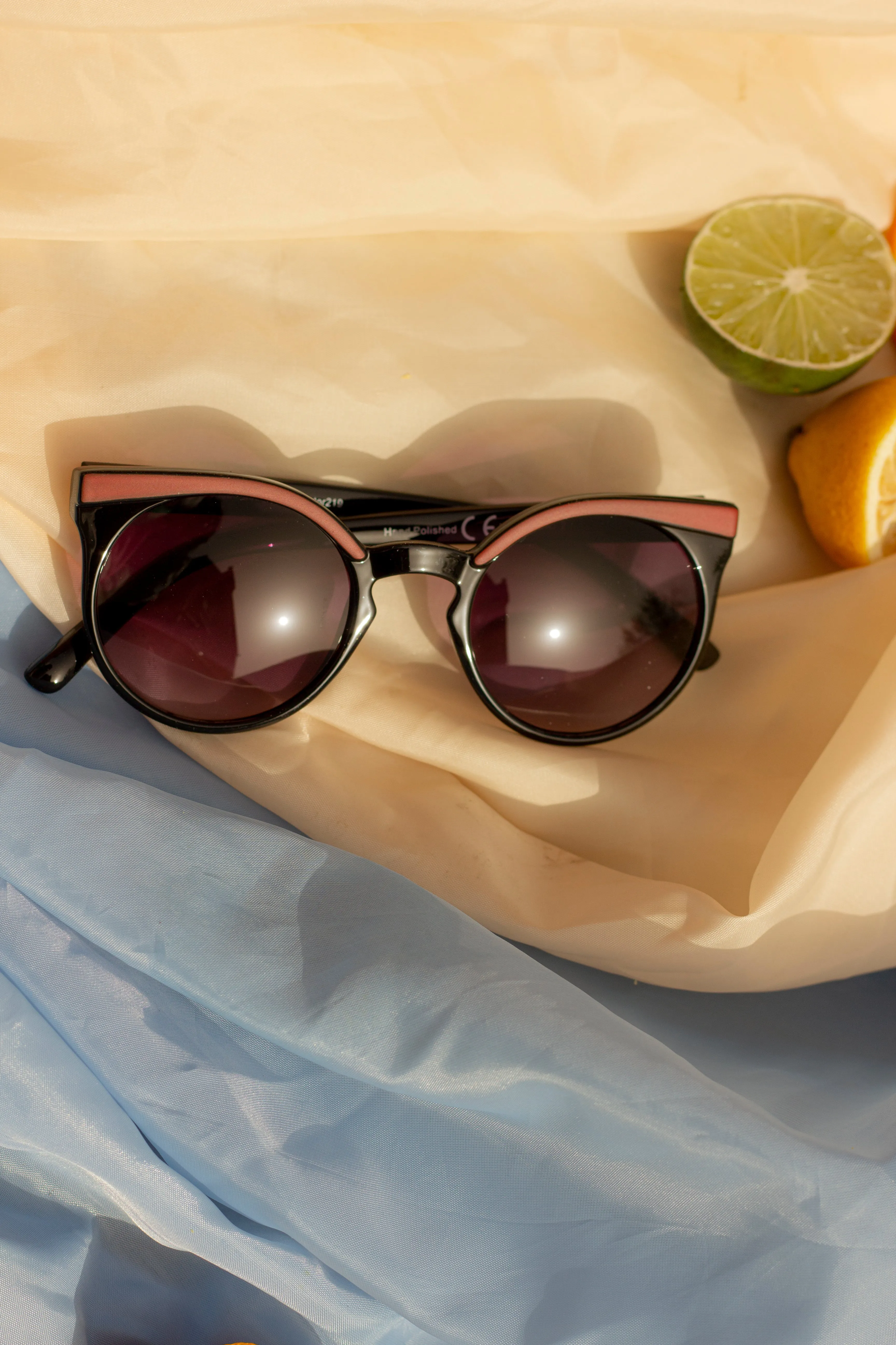Cat Eye Sunglasses with Brow Line