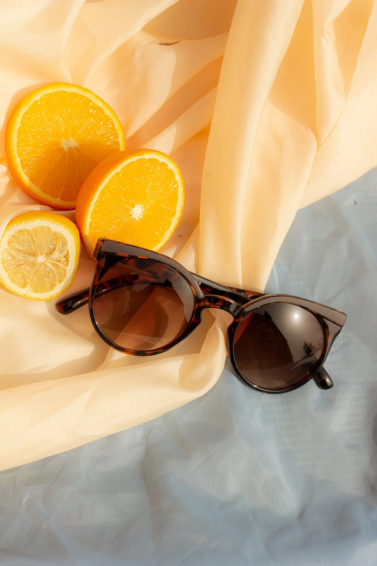 Cat Eye Sunglasses with Brow Line