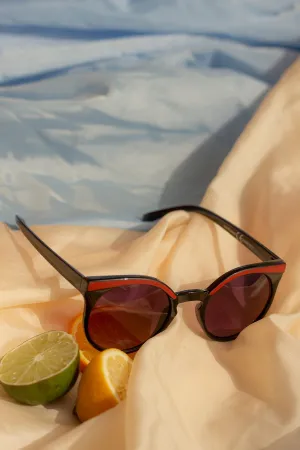 Cat Eye Sunglasses with Brow Line