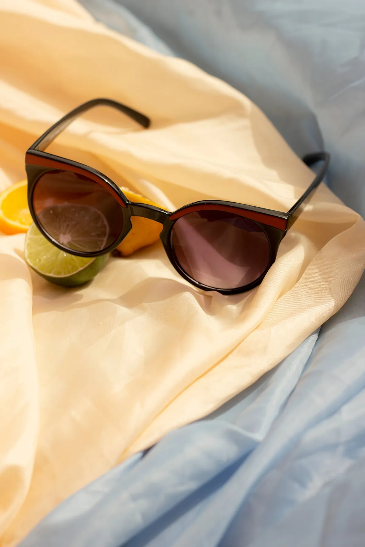 Cat Eye Sunglasses with Brow Line
