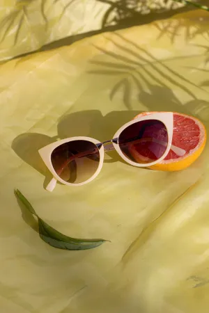 Cat Eye Sunglasses with Gold Bar Detail