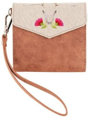 Catchfly Skull with Flowers Mini Wallet