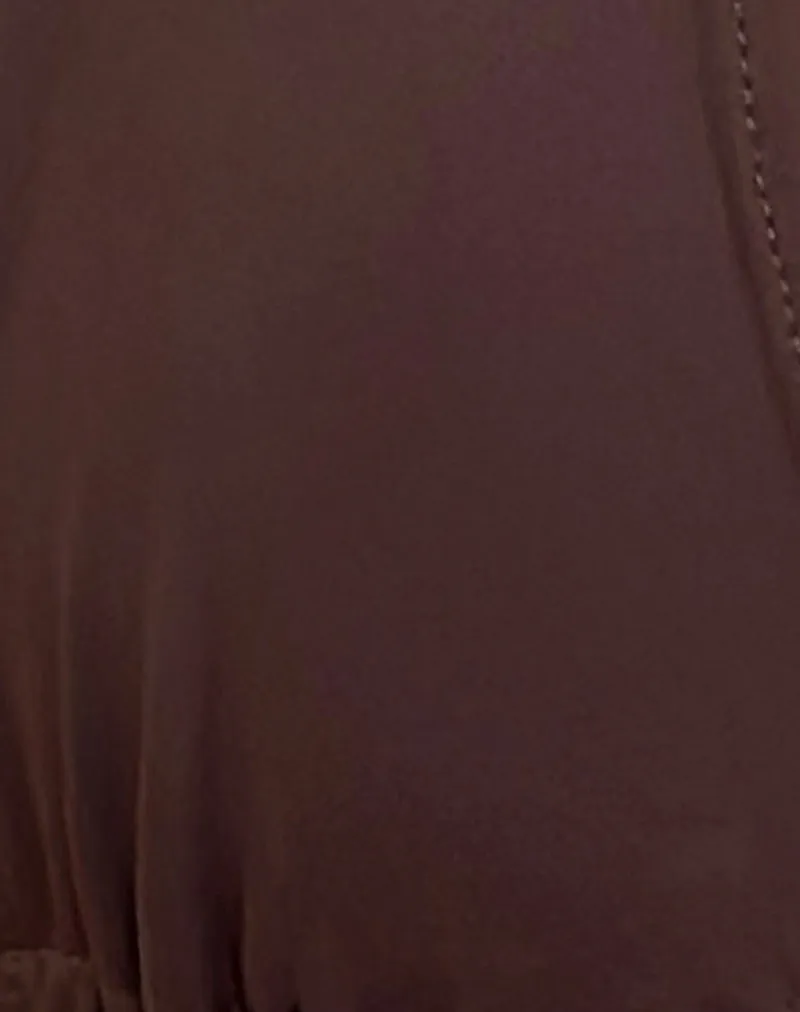 Cerry Bikini Top with Bead in Brown