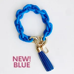 Chain Link Keychain Bangle - BLUE