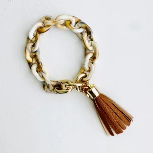 Chain Link Keychain Bangle - BRN MARBLE