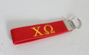 Chi Omega Wristlet Keychain