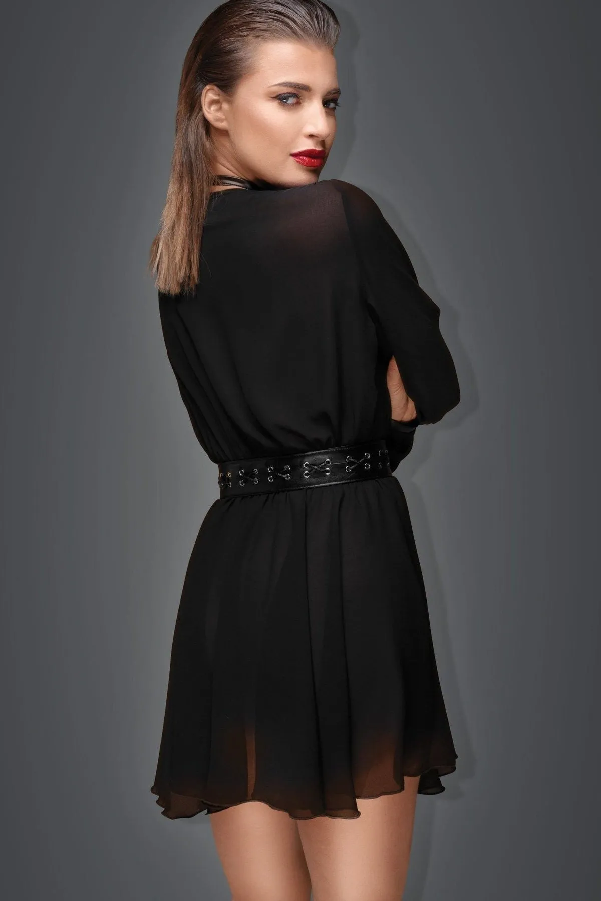 Chiffon Minidress With Choker