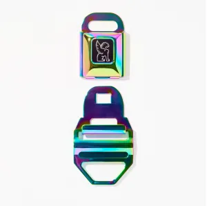 Chrome Seatbelt Buckle Lg (2") - Rainbow