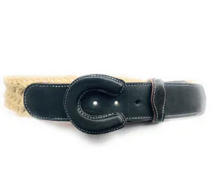 Cinto De Soga En Piel Negro