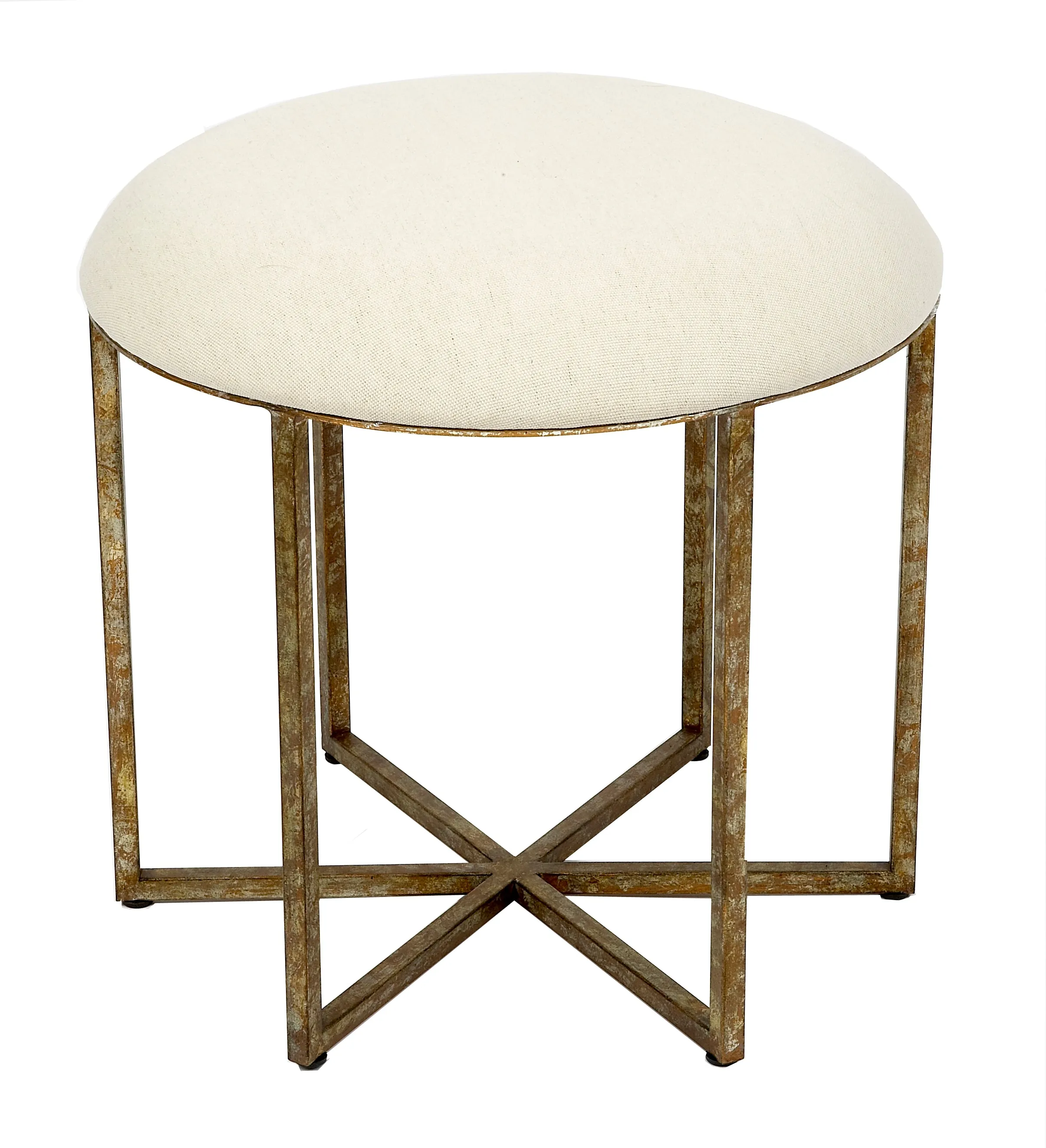 Circlet Round Stool with Gold Champagne Finish