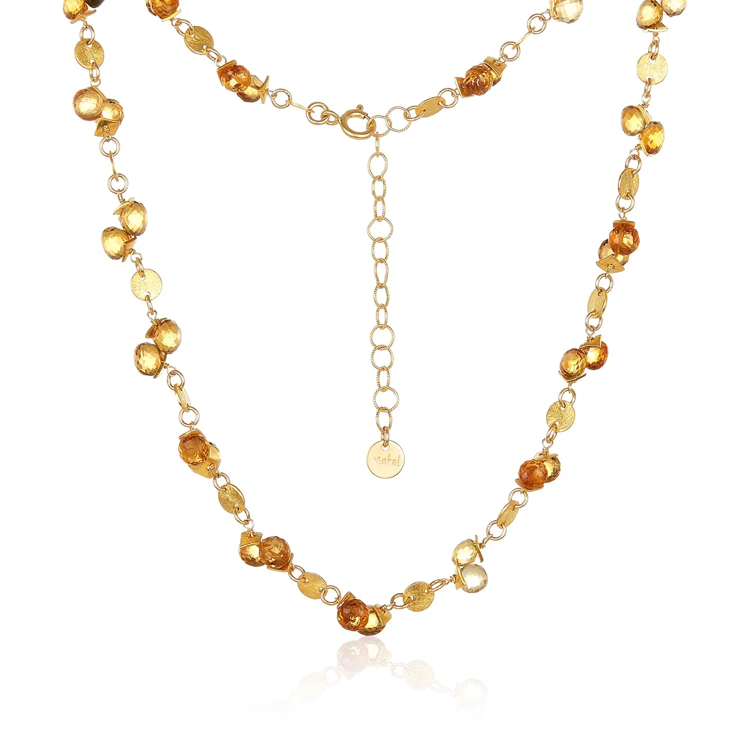 Citrine Coin Necklace