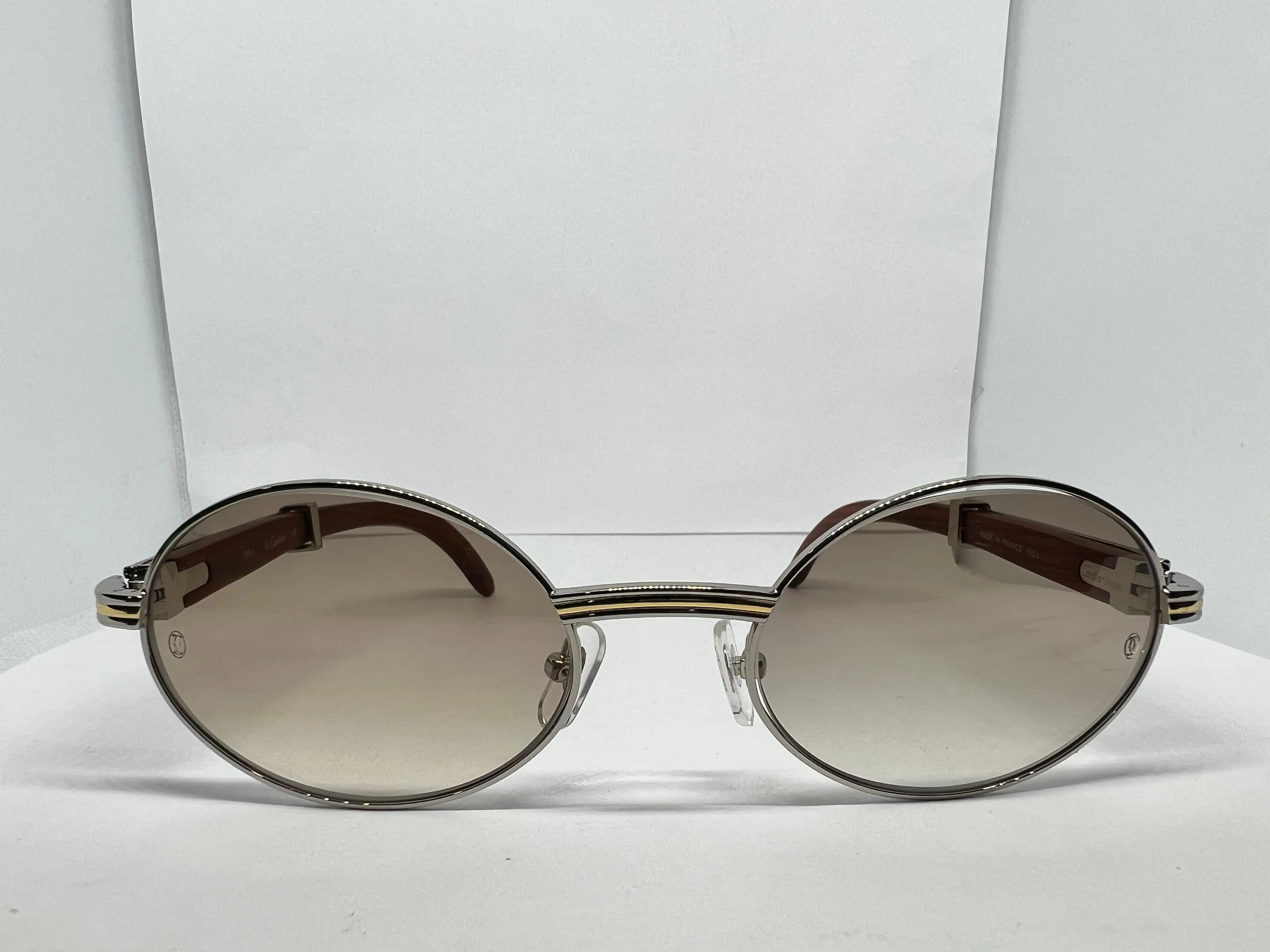 Classic 53-22 Cartier Ovals w/ Tan Tinted Lenses & Cartier Arms