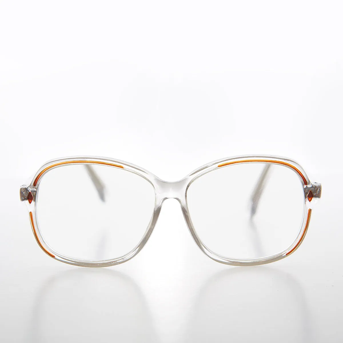 Clear Women's Retro Reading Glasses with Color Accents - Kara
