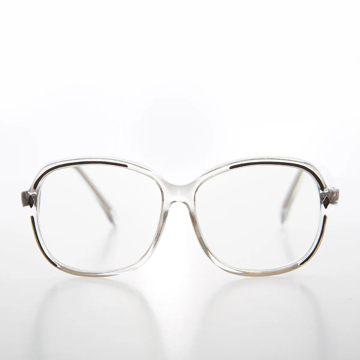 Clear Women's Retro Reading Glasses with Color Accents - Kara