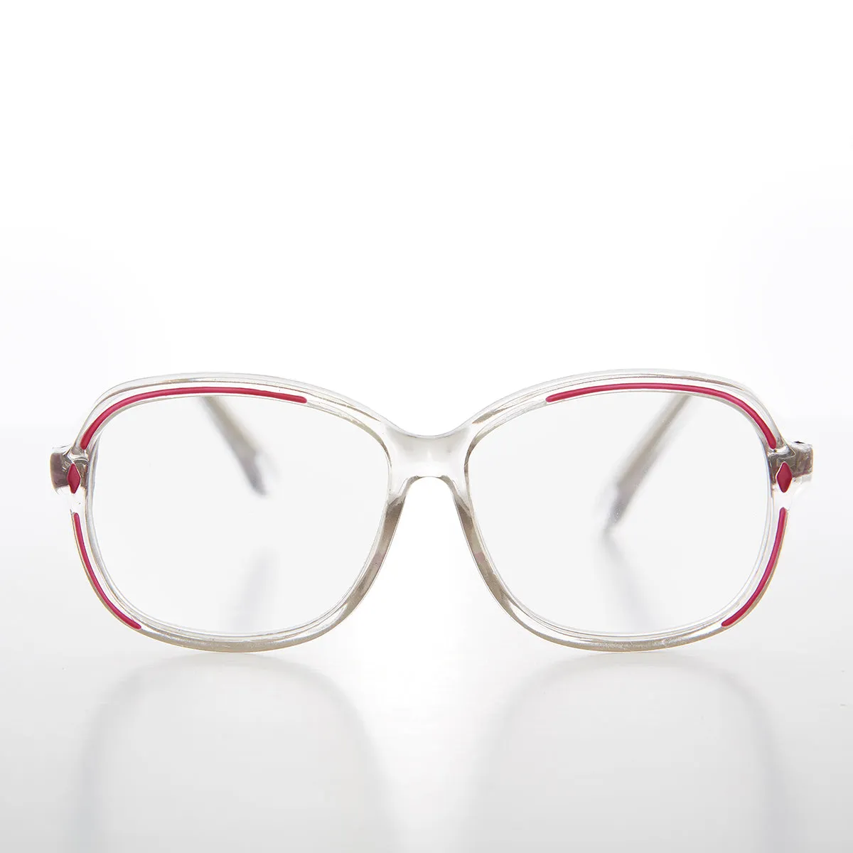 Clear Women's Retro Reading Glasses with Color Accents - Kara