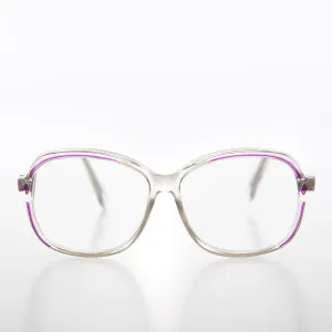 Clear Women's Retro Reading Glasses with Color Accents - Kara
