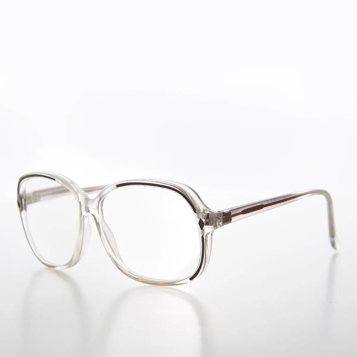 Clear Women's Retro Reading Glasses with Color Accents - Kara