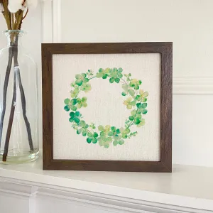 Clover Wreath - St. Patrick's Day Framed Sign
