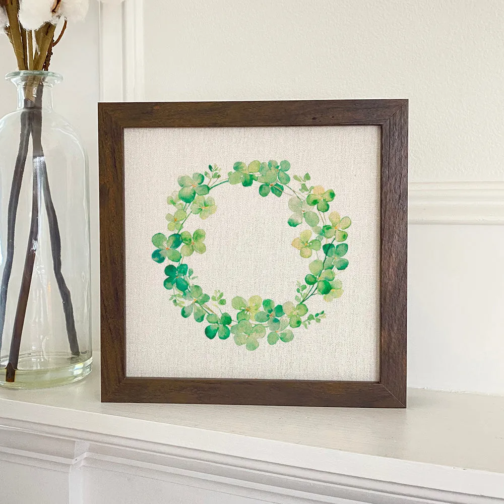 Clover Wreath - St. Patrick's Day Framed Sign