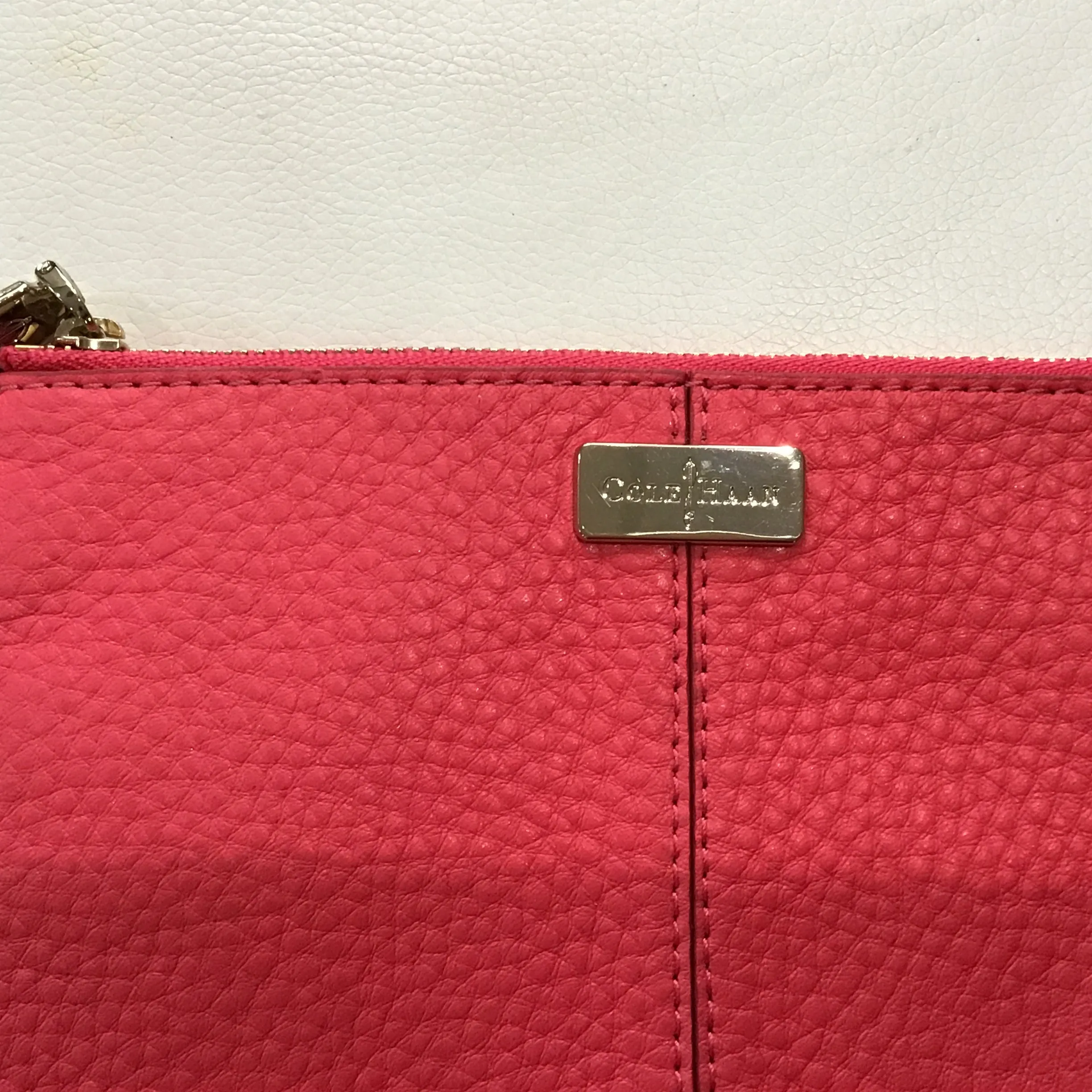 COLE HAAN Red Leather Wristlet