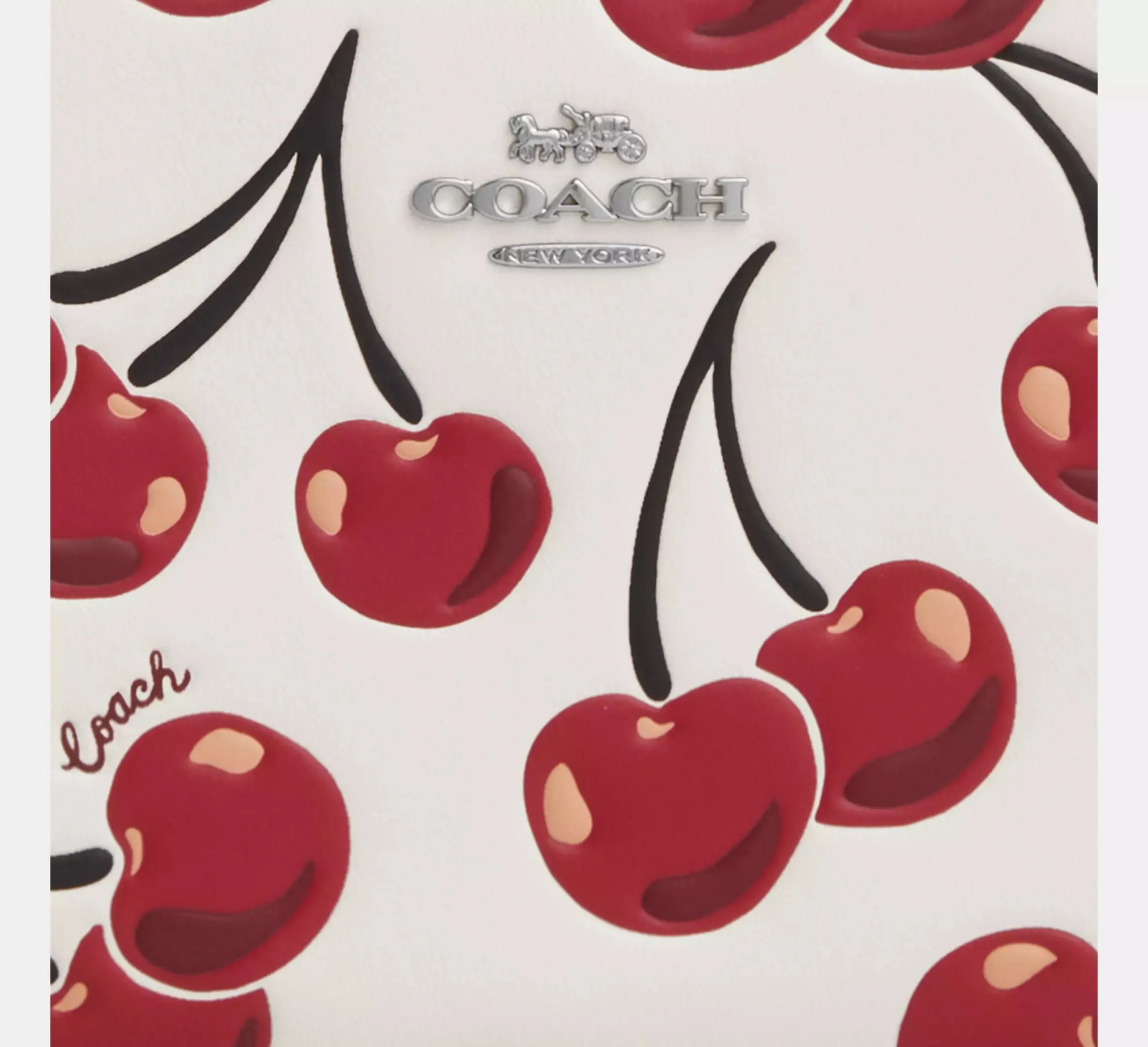Corner Zip Wristlet With Cherry Print