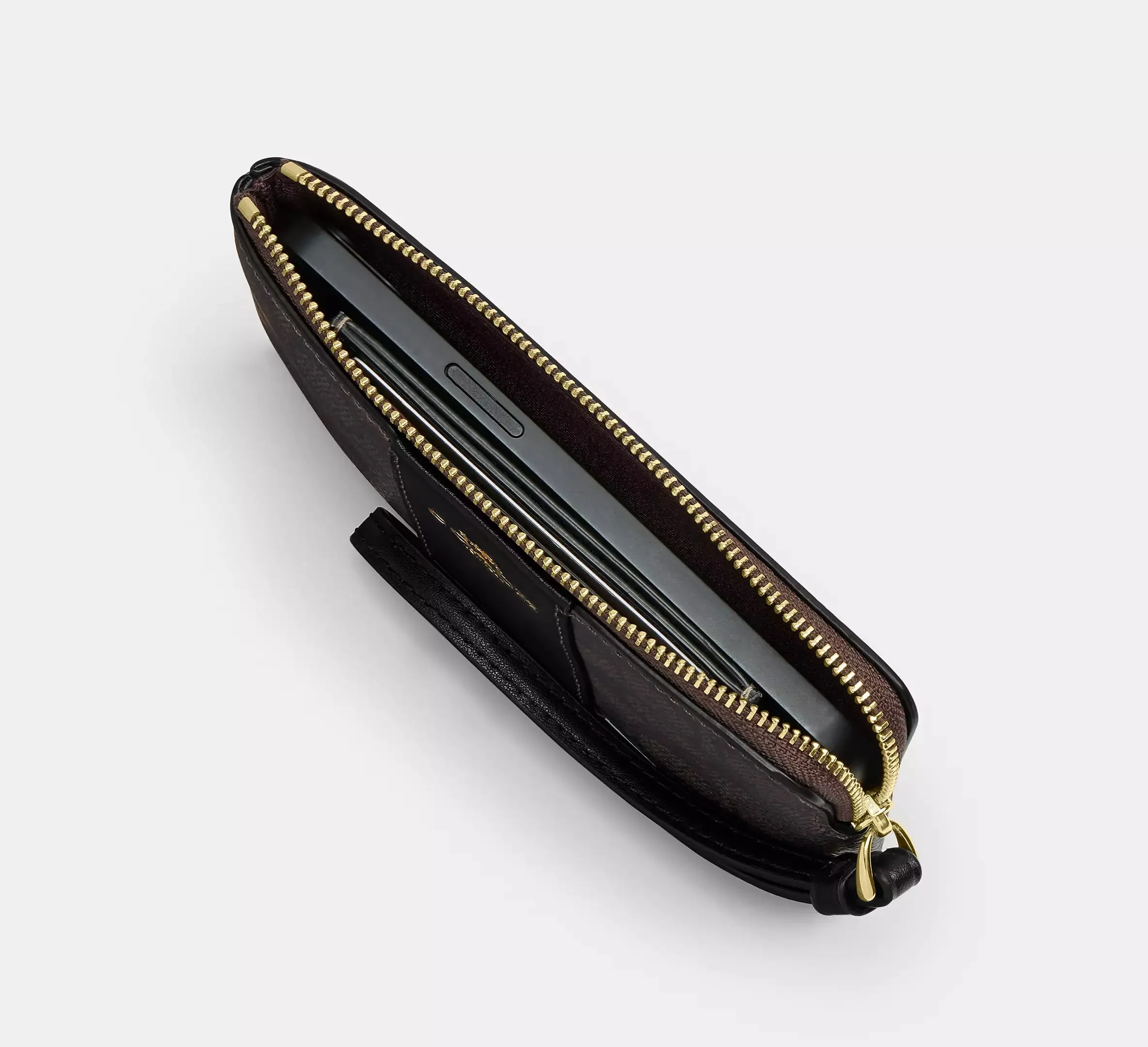 Corner Zip Wristlet With Cherry Print