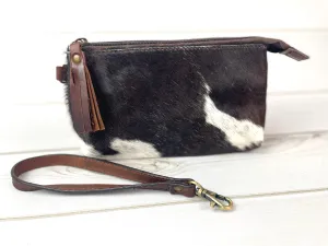 Cowhide Leather Wristlet Bag