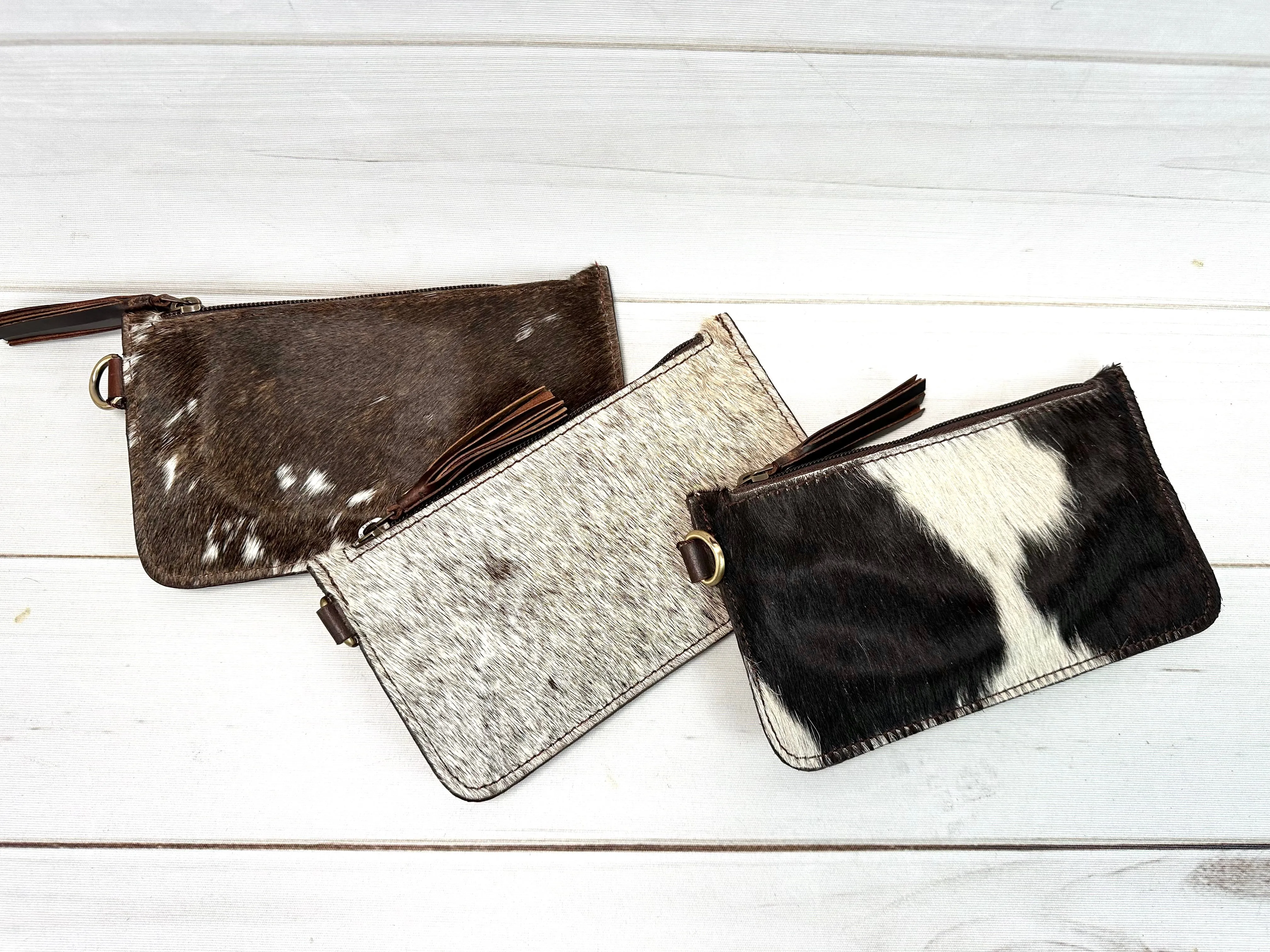 Cowhide Leather Wristlet Bag