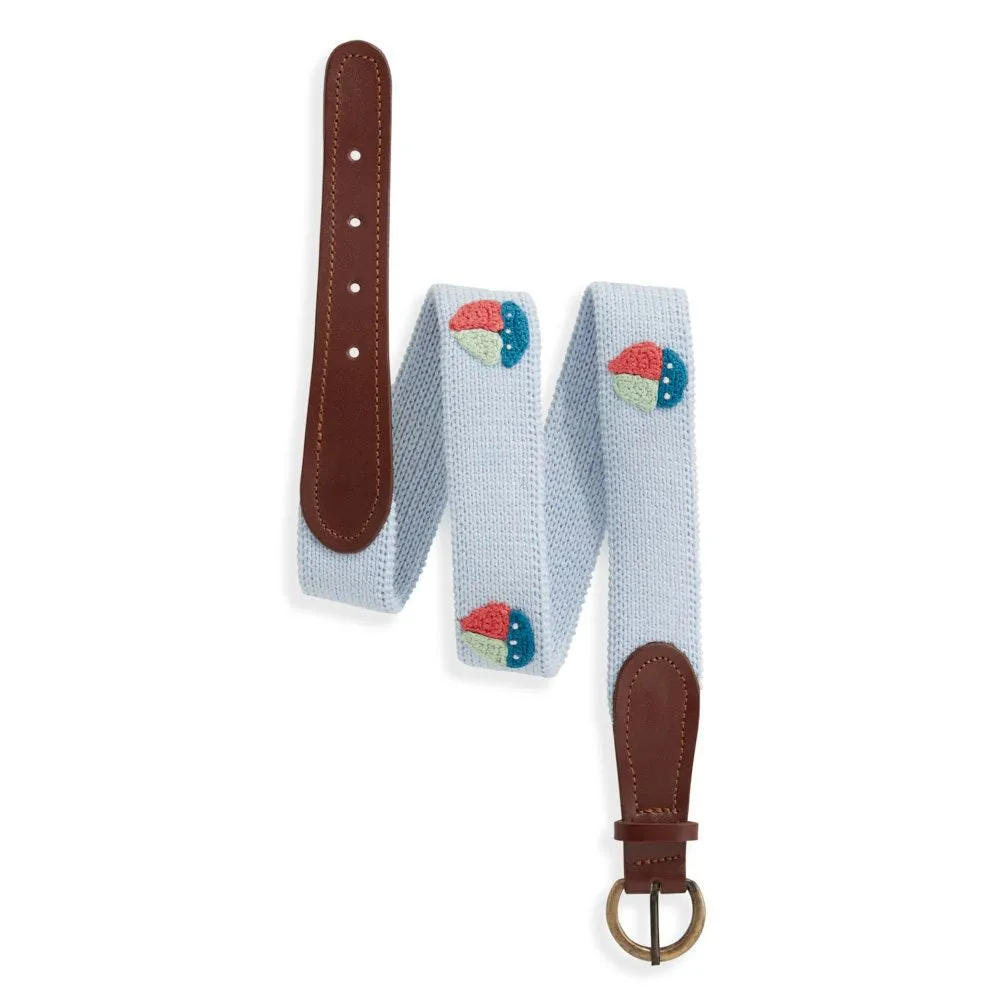 Crochet Belt -- Blue with Sailboats