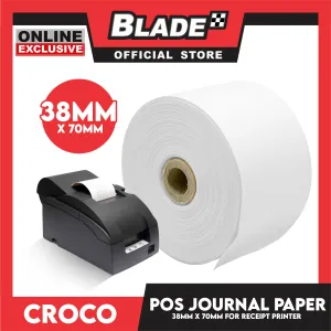 Croco POS Journal JP00120 38x70mm Roll Paper Cash Register POS Receipt Paper Thermal Paper
