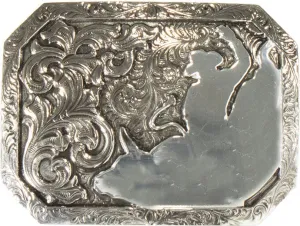 Crumrine Antiqued Silver Bull Rider Belt buckle