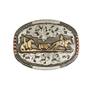 Crumrine Oval Team Roping Belt Buckle