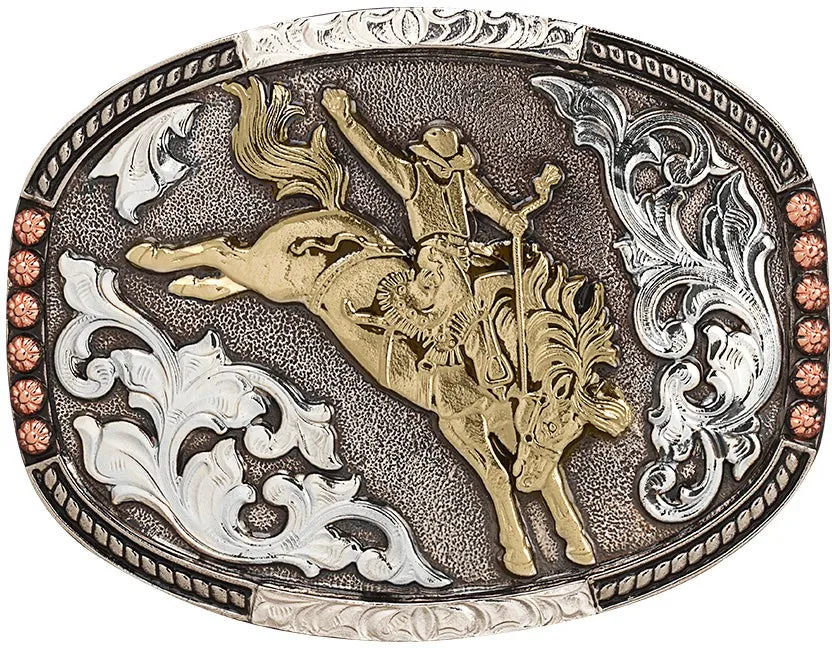 Crumrine Tri Color Saddle Bronc Belt Buckle