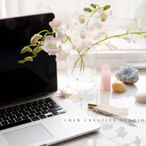 Crystals and Laptop 3