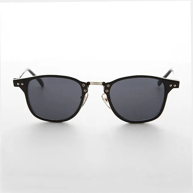 Dapper Thin Horn Rim Black Indie Vintage Sunglass - Oliver 1