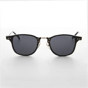 Dapper Thin Horn Rim Black Indie Vintage Sunglass - Oliver 1