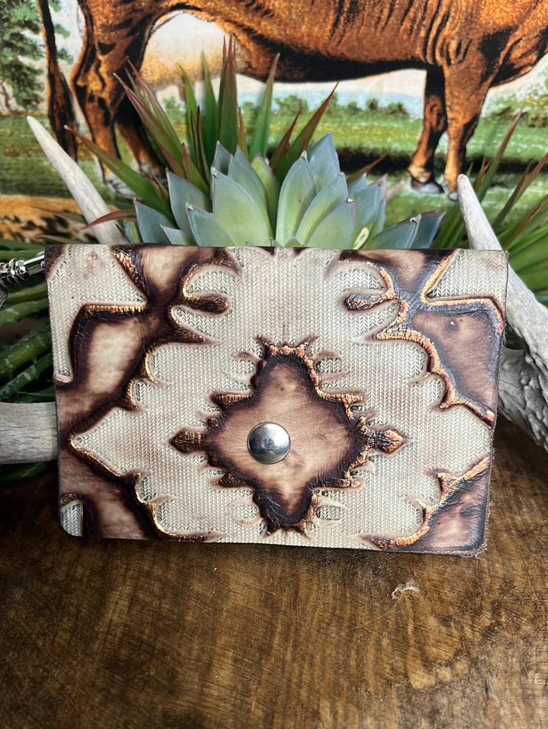 Dawn Hair on Hide  or Tooled Leather Wristlet