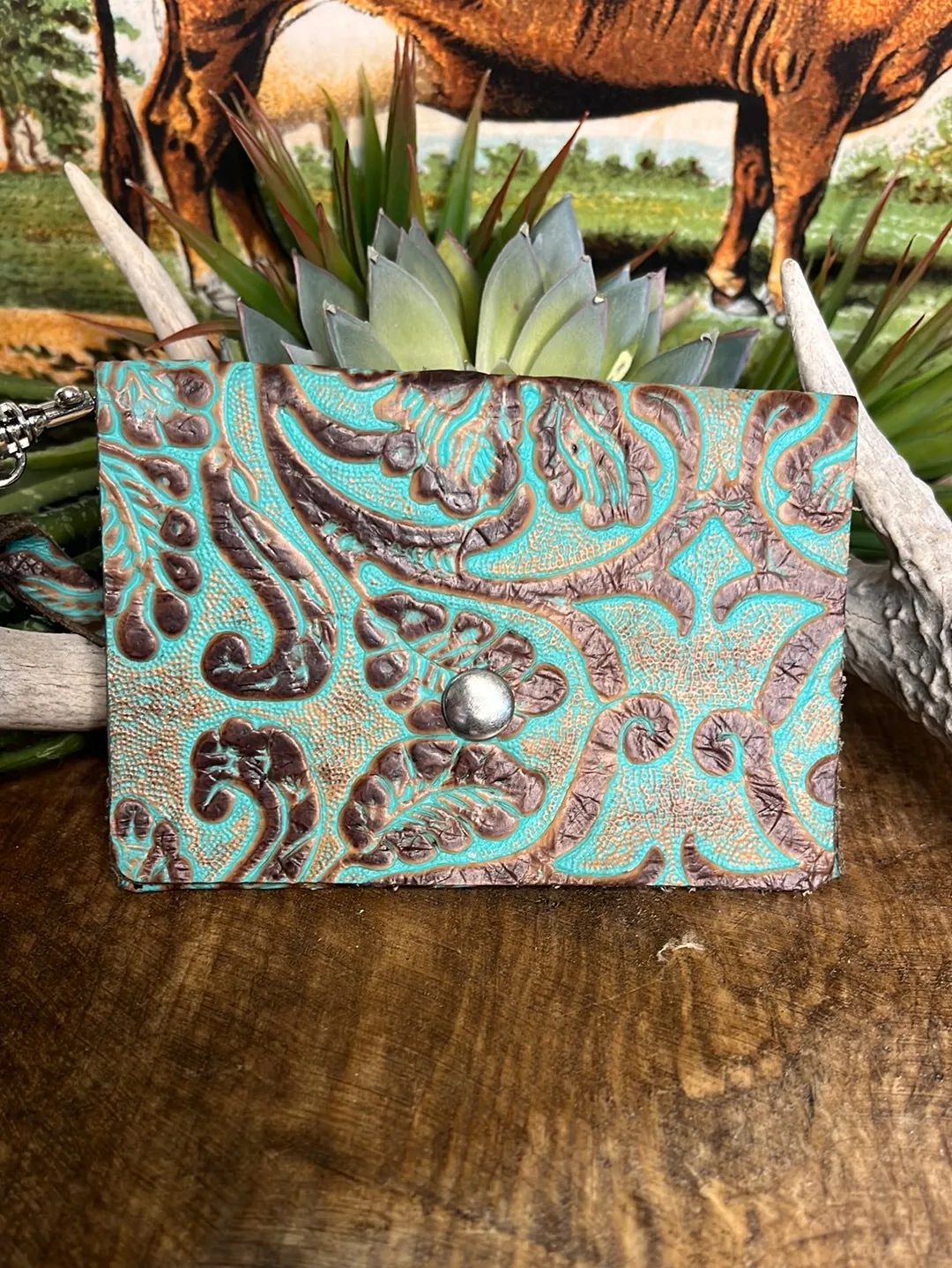 Dawn Hair on Hide  or Tooled Leather Wristlet