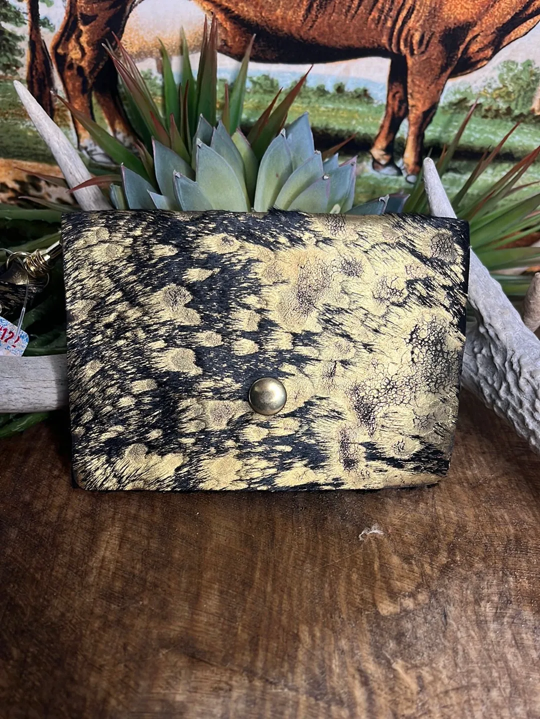 Dawn Hair on Hide  or Tooled Leather Wristlet