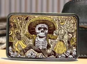 Day of Dead Skeleton Belt Buckle