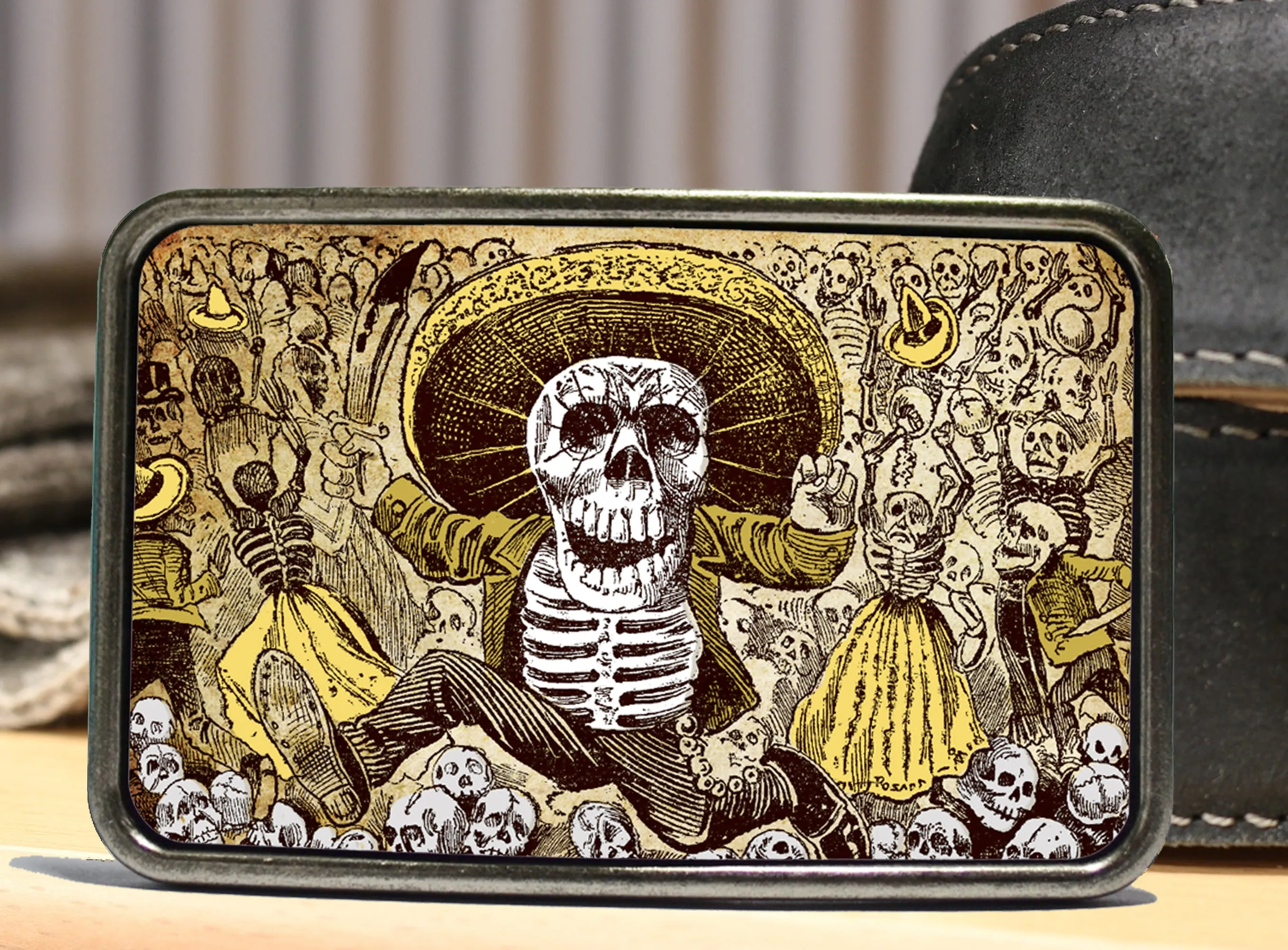 Day of Dead Skeleton Belt Buckle