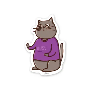 Decal Sticker / Busy Bum Cat