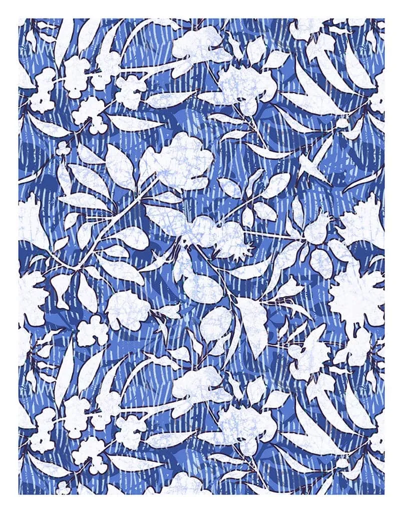 Deep Blue Garden Fine Art Print
