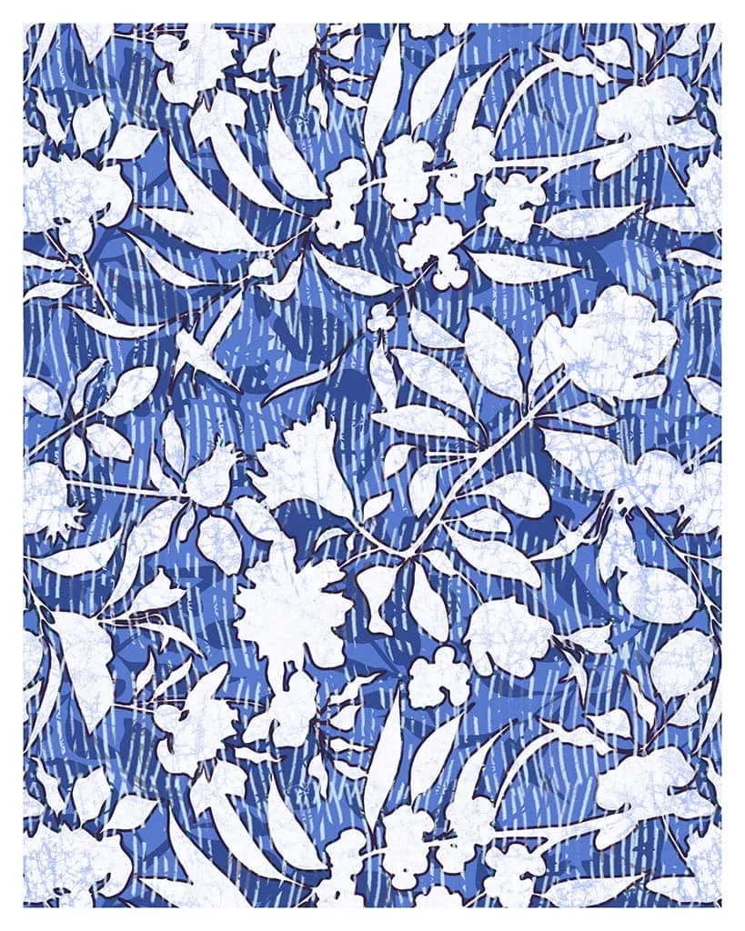 Deep Blue Garden Fine Art Print