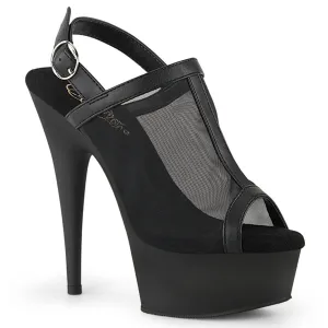 DELIGHT-636  Black Faux Le-Mesh/Black Matte