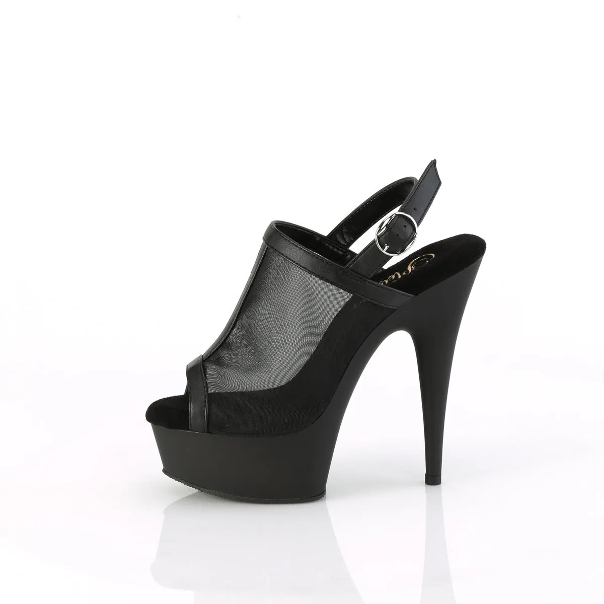 DELIGHT-636  Black Faux Le-Mesh/Black Matte